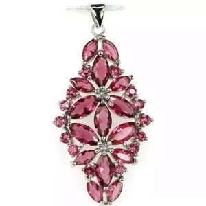 Rhodolite Garnet necklace w/chain (925 silver)